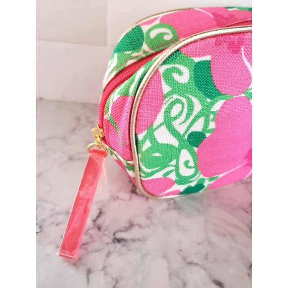 Lilly Pulitzer For Estee Lauder Floral Cosmetic Bag With Pink & Green Design - Picture 3 of 13